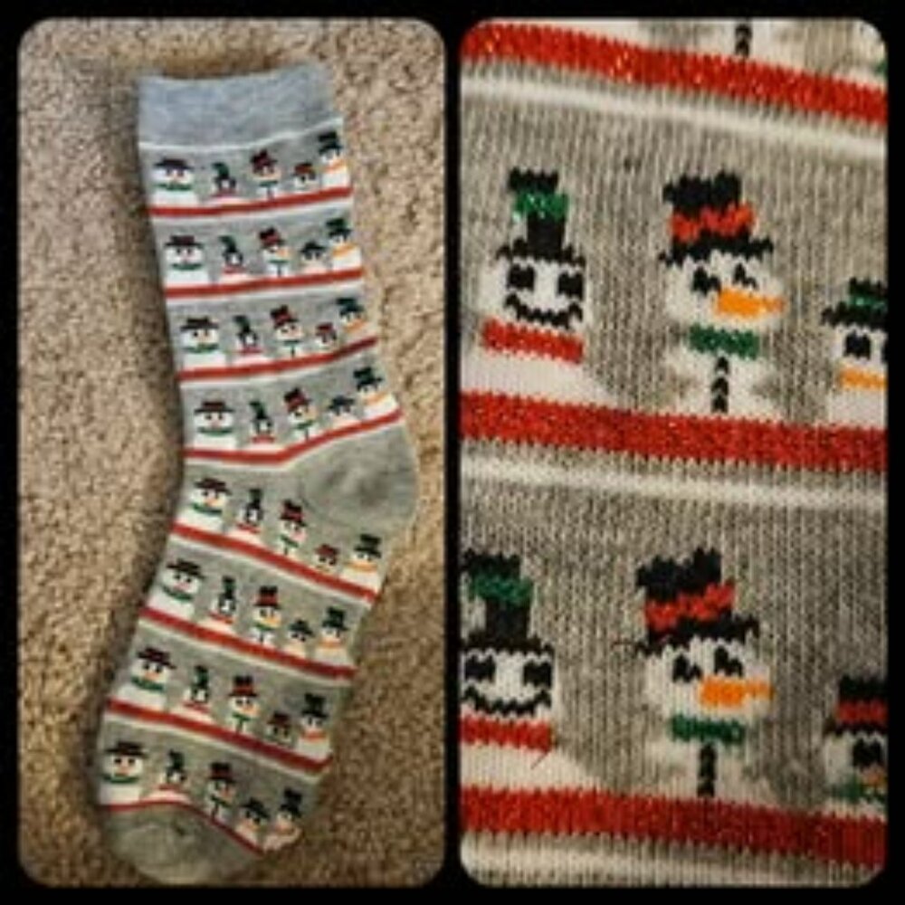 FREE ADD ON SIZE 6-9 SOCKS new without tags christmas Xmas snowman holiday (B84)